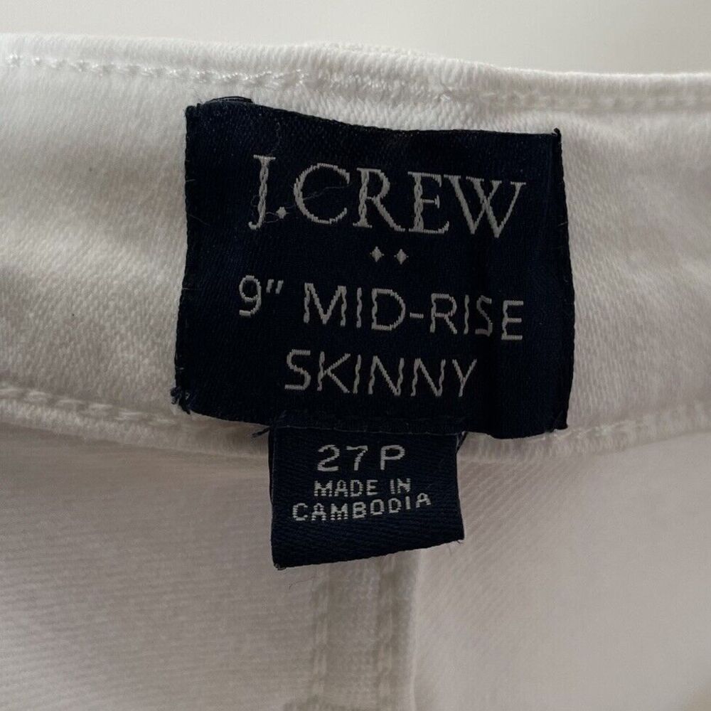 J.CREW Skinny Jeans Women 27 Petite Crisp White 9" Mid-Rise Stretch BO935 - Picture 10 of 12